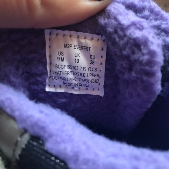 Stride Rite Kids Everest Snow boot shoe purple silver  11 - Picture 6 of 7